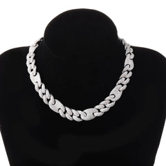 Ice Stone 16mm 12mm Cuban Link Necklace