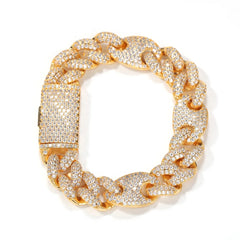 Ice Stone 16mm 12mm Cuban Link Necklace