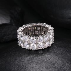 Ice Stone Luxury 0.5ct VVS1 Moissanite 2 Row Men’s Ring