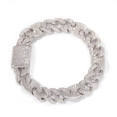 Ice Stone 16mm 12mm Cuban Link Necklace