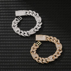 Ice Stone 16mm 12mm Cuban Link Necklace