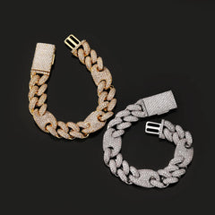 Ice Stone 16mm 12mm Cuban Link Necklace