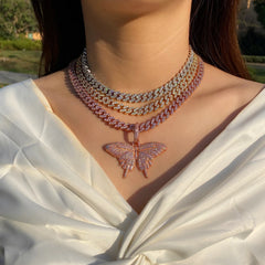 Ice Stone 8MM Multicolor Cuban Chain Necklace