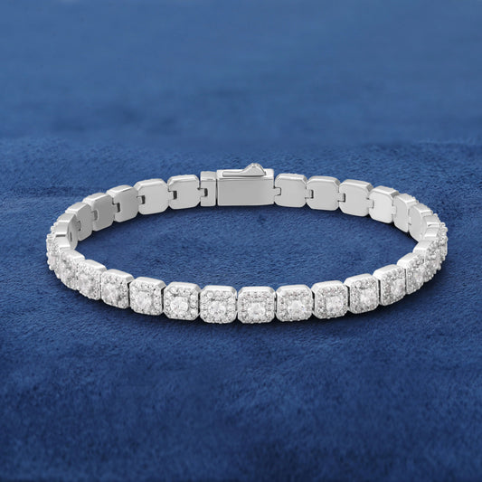 Ice Stone 6mm VVS Moissanite Square Tennis Bracelet