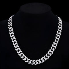 Ice Stone Gold Silver Iced Out Miami Cuban Chain