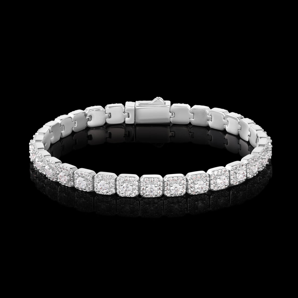 Ice Stone 6mm VVS Moissanite Square Tennis Bracelet