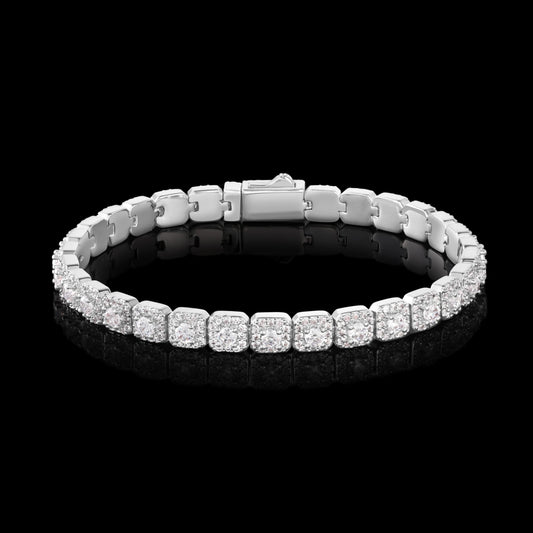 Ice Stone 6mm VVS Moissanite Square Tennis Bracelet