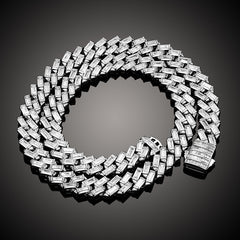 Ice Stone 12mm Iced Baguette Cuban Necklace