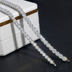2mm-5mm Moissanite Tennis Chain Iced Out 925 Silver Moissanite Bracelet Spring Clasp Pass Diamond Tester VVS D Tennis Chain