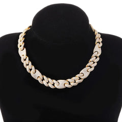 Ice Stone 16mm 12mm Cuban Link Necklace