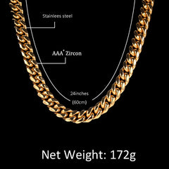 Ice Stone CZ Diamond Cuban Link Chain