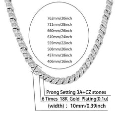 Ice Stone Full Iced Out Spiral Chain