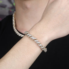 Ice Stone Full Iced Out Spiral Chain