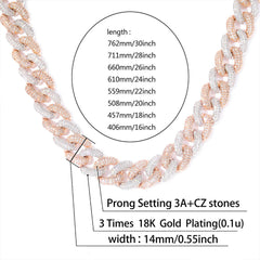 Ice Stone 18mm Micro Pave CZ Cuban Chain