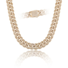 Ice Stone 18mm Gold Plated Miami Cuban Chain