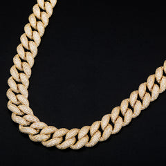 Ice Stone 18mm Gold Plated Miami Cuban Chain