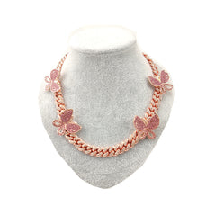 Ice Stone Luxury Rose Gold Cuban Necklace