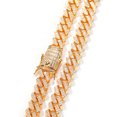 Ice Stone 12mm Iced Out Gold Cuban Chain