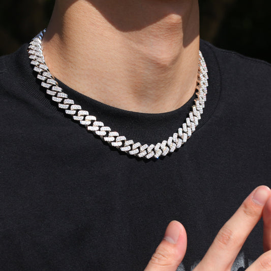 Ice Stone 12mm Iced Out Gold Cuban Chain