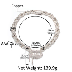 Ice Stone Men’s Iced Out Lip Necklace