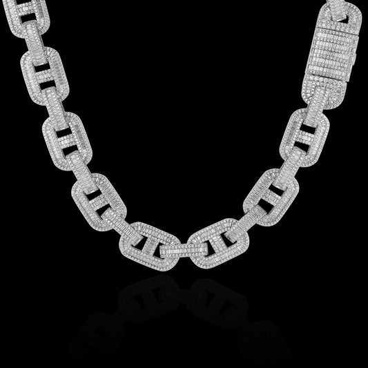 Ice Stone 15mm Hollow Baguette Cuban Link Chain