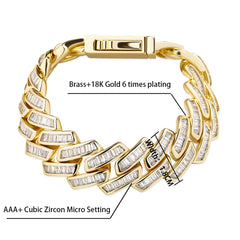 Ice Stone 18mm Hip Hop CZ Gold Chain Set