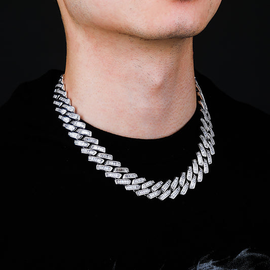 Ice Stone 18mm Hip Hop CZ Gold Chain Set