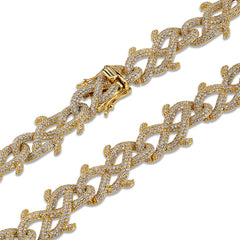 Ice Stone 18mm Gold Plated Miami Cuban Chain