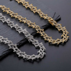 Ice Stone 18mm Gold Plated Miami Cuban Chain