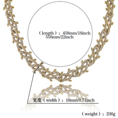 Ice Stone 18mm Gold Plated Miami Cuban Chain