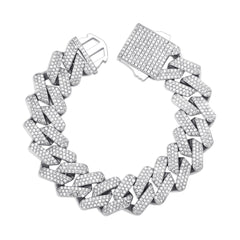 Ice Stone 20mm Triple Row CZ Prong Bracelet