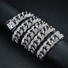 Ice Stone 18k Gold Cuban Link Chain