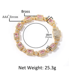 Ice Stone 8mm Square Tennis Chain Necklace