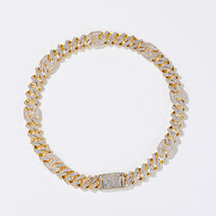 Ice Stone 15mm Rose Gold Cuban Necklace