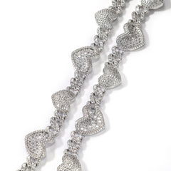 Ice Stone 13mm Heart Cuban Chain Necklace