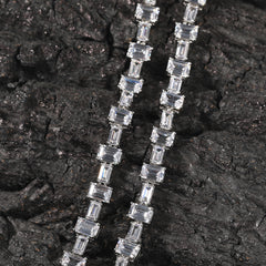 Ice Stone Gold Silver Pink Baguette CZ Chain