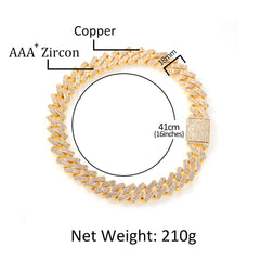 Ice Stone 18mm Heavy 3-Row Cuban Necklace