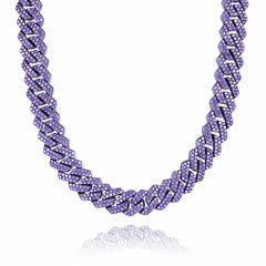 Ice Stone 14mm Purple Cubic Zircon Cuban Chain