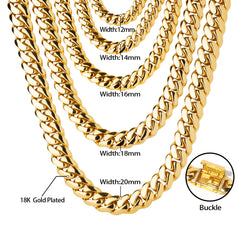 Ice Stone 10-22mm Real Gold Cuban Chain