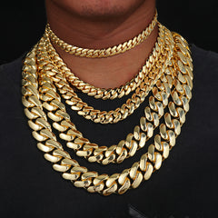 Ice Stone 10-22mm Real Gold Cuban Chain