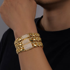 Ice Stone 10-22mm Real Gold Cuban Chain