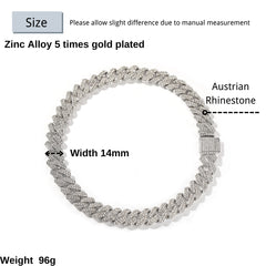 Ice Stone 14mm Two-Row Diamond Cuban Necklace