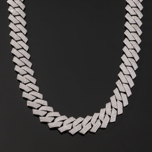 Ice Stone 18mm 4-Row Diamond Cuban Necklace