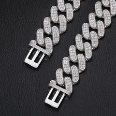 Ice Stone 28mm Baguette Diamond Cuban Necklace
