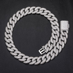 Ice Stone 20mm Bubble Cuban Link Necklace Gold Plated