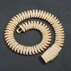 Ice Stone 22mm Iced CZ Link Necklace