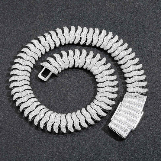 Ice Stone 22mm Iced CZ Link Necklace