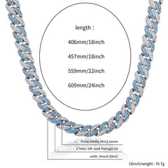 Ice Stone 9mm Two-Row Diamond Cuban Necklace