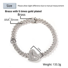 Ice Stone 14mm Baguette Heart Cuban Necklace