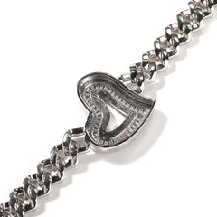 Ice Stone 14mm Baguette Heart Cuban Necklace